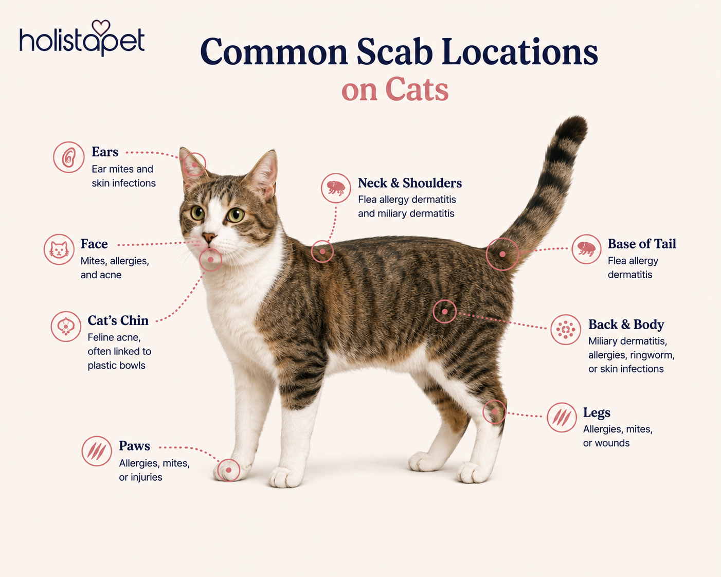 common cat scab locations