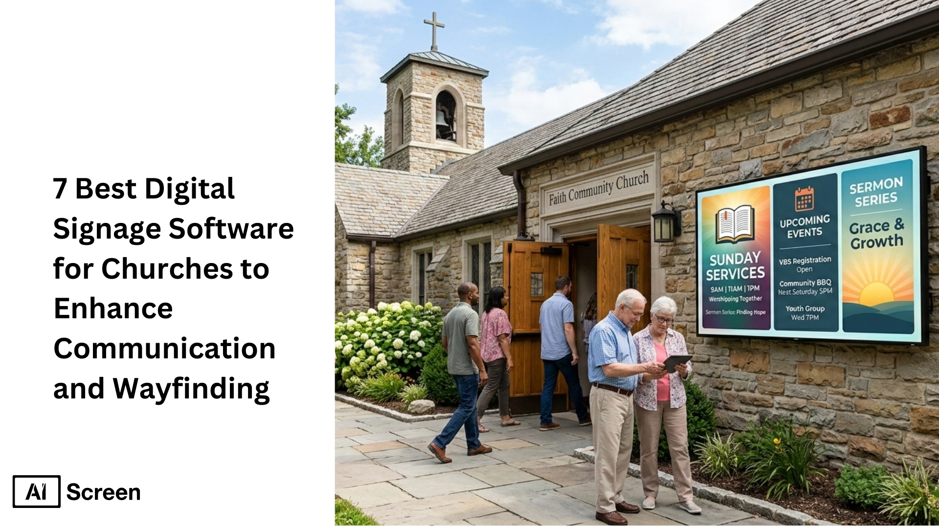 church digital signage display