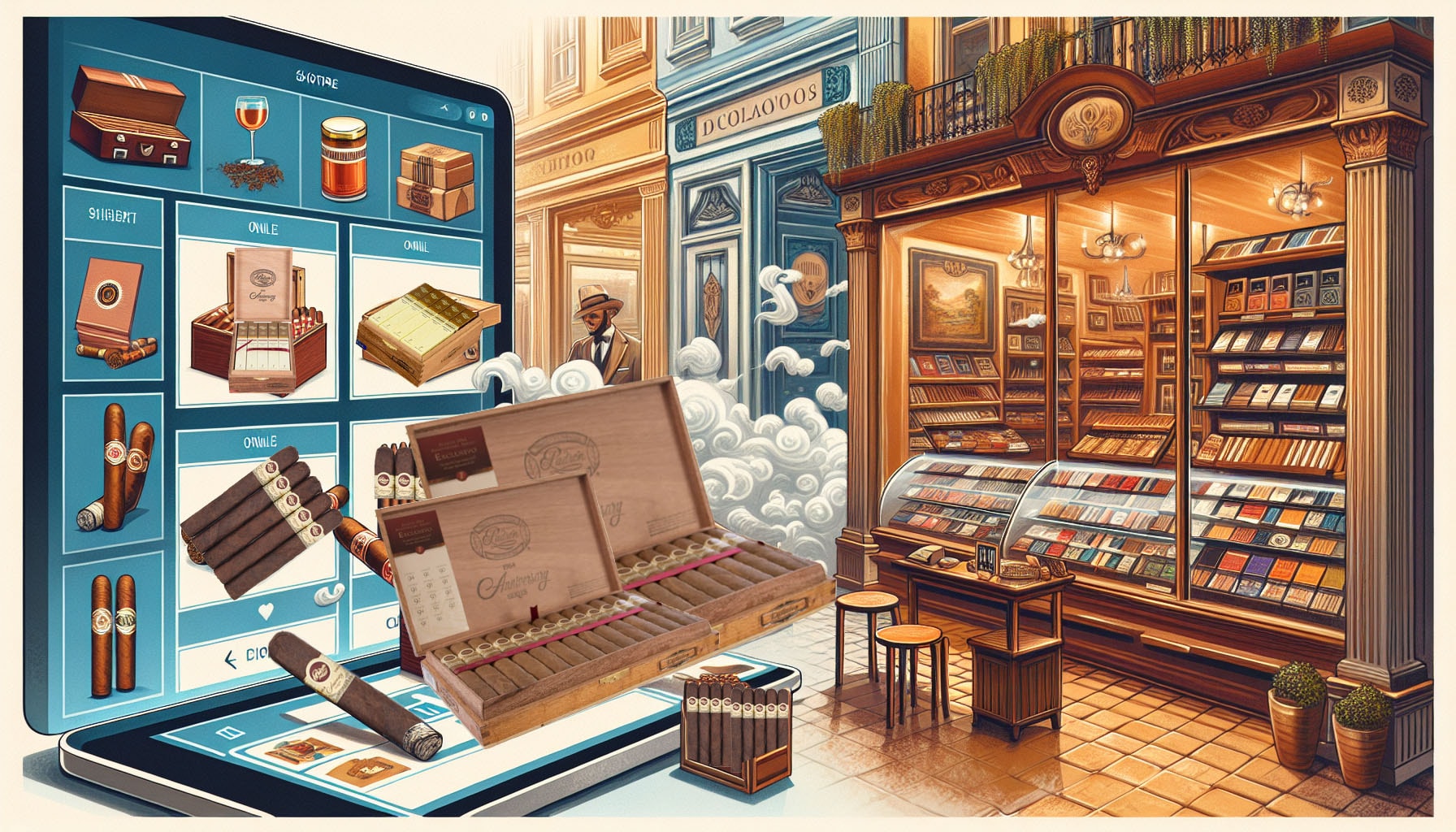 An illustration depicting how to buy Padron 1964 Anniversary Series cigars.