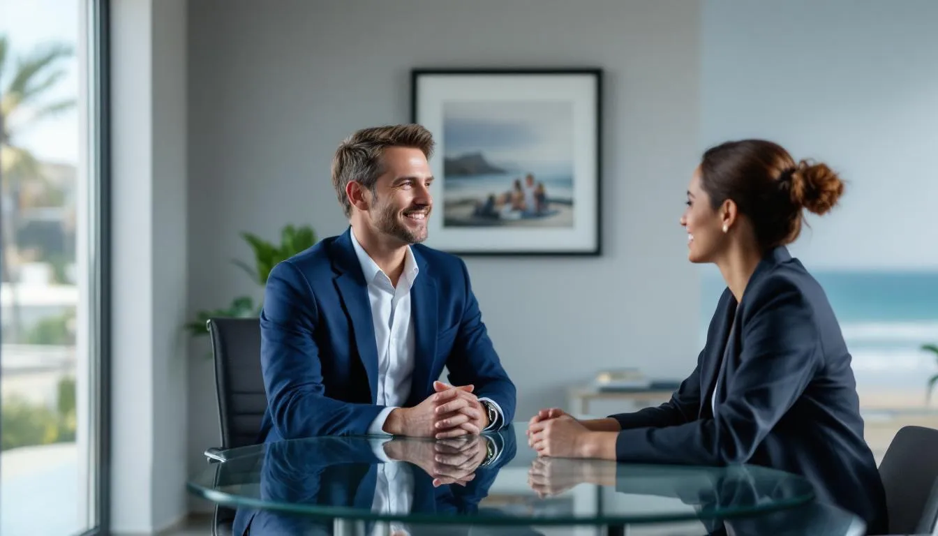 Andrew Gilliland, a Carlsbad estate attorney, consulting with a client.