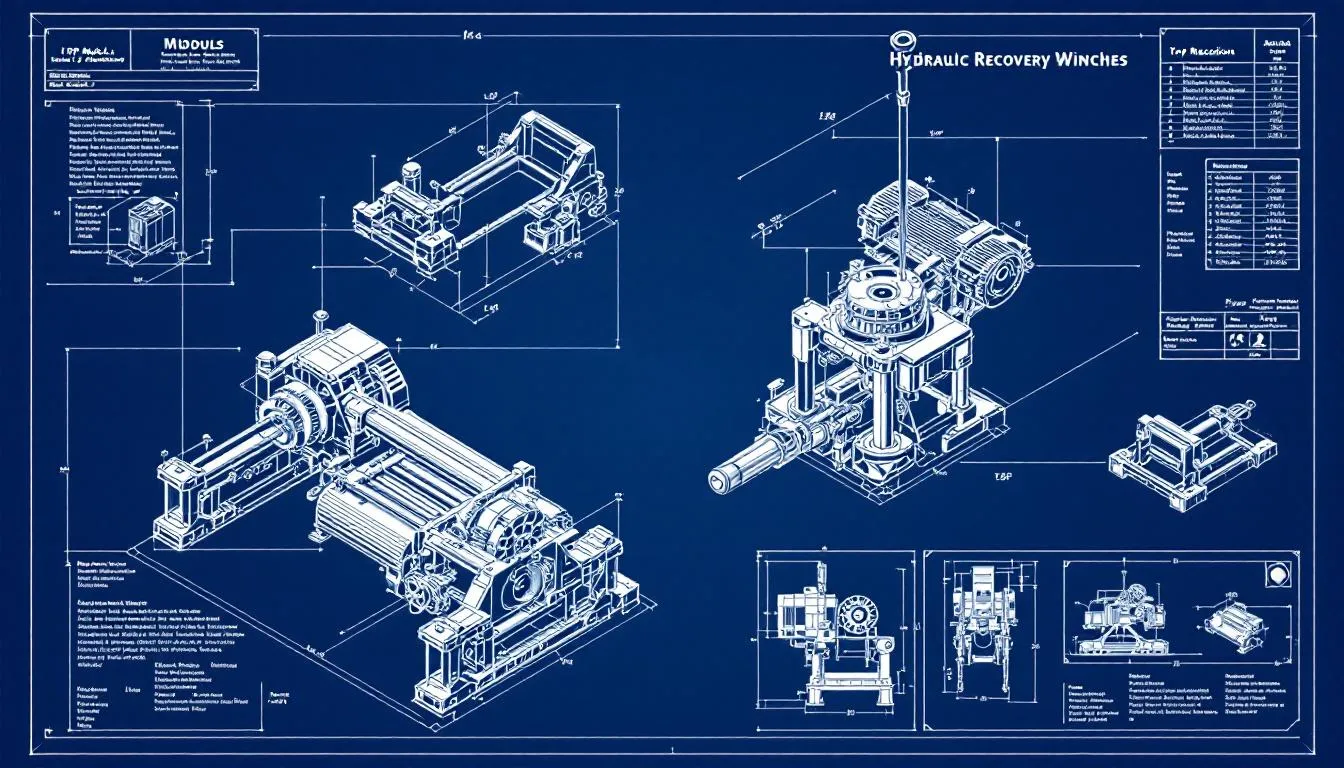 Top models of hydraulic recovery winches displayed for comparison.