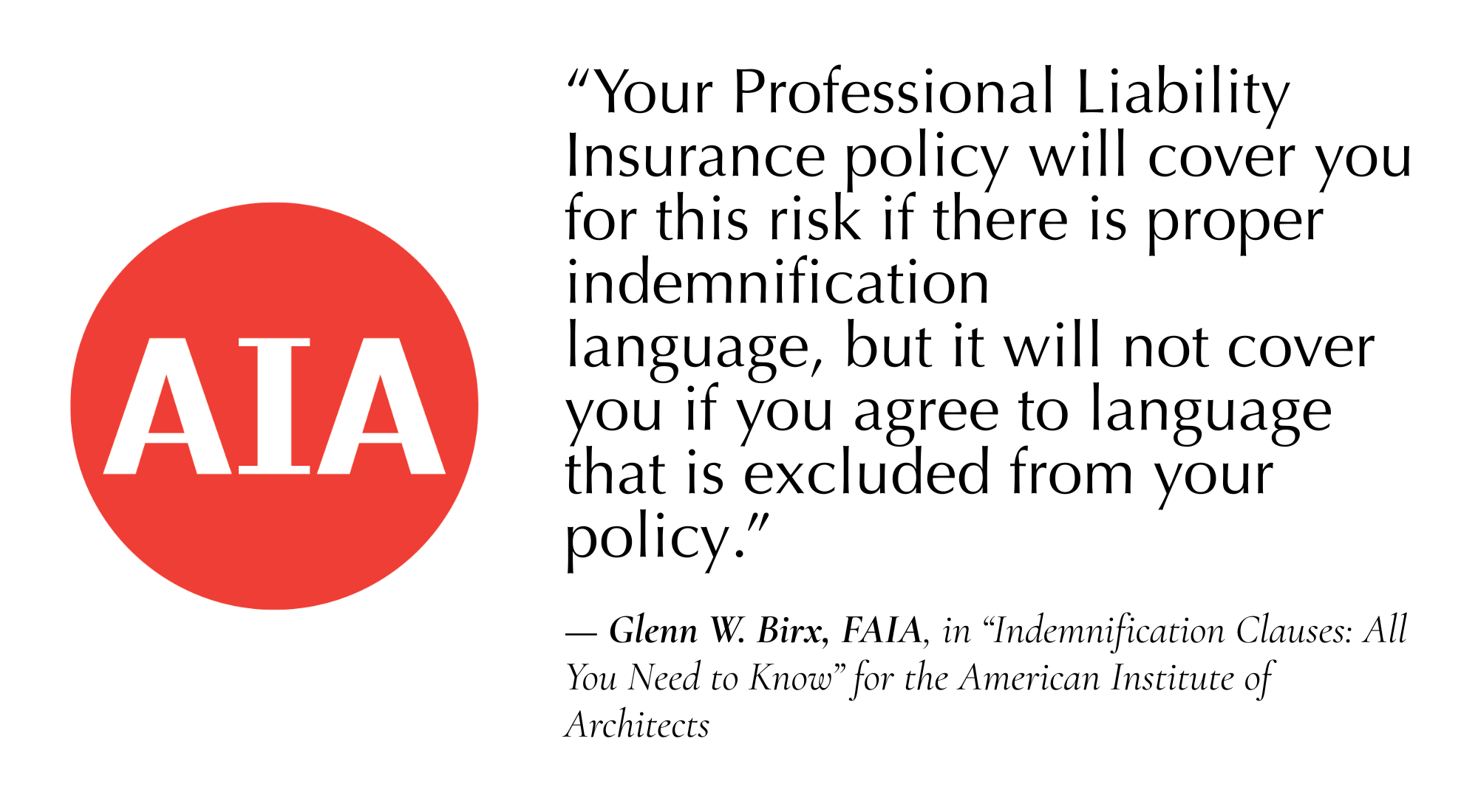 a quote about indemnity