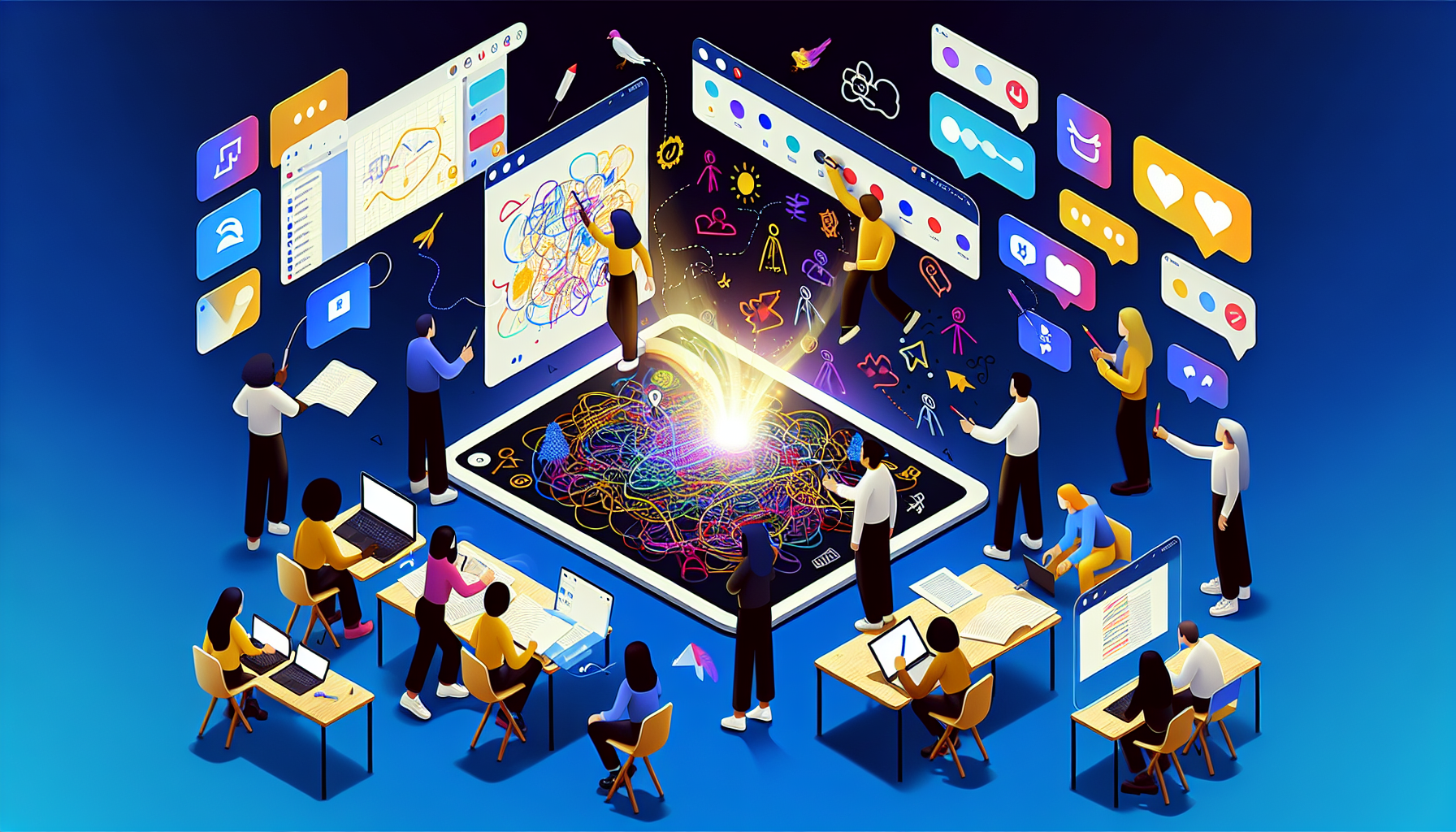 Illustration of collaborative tools during calls