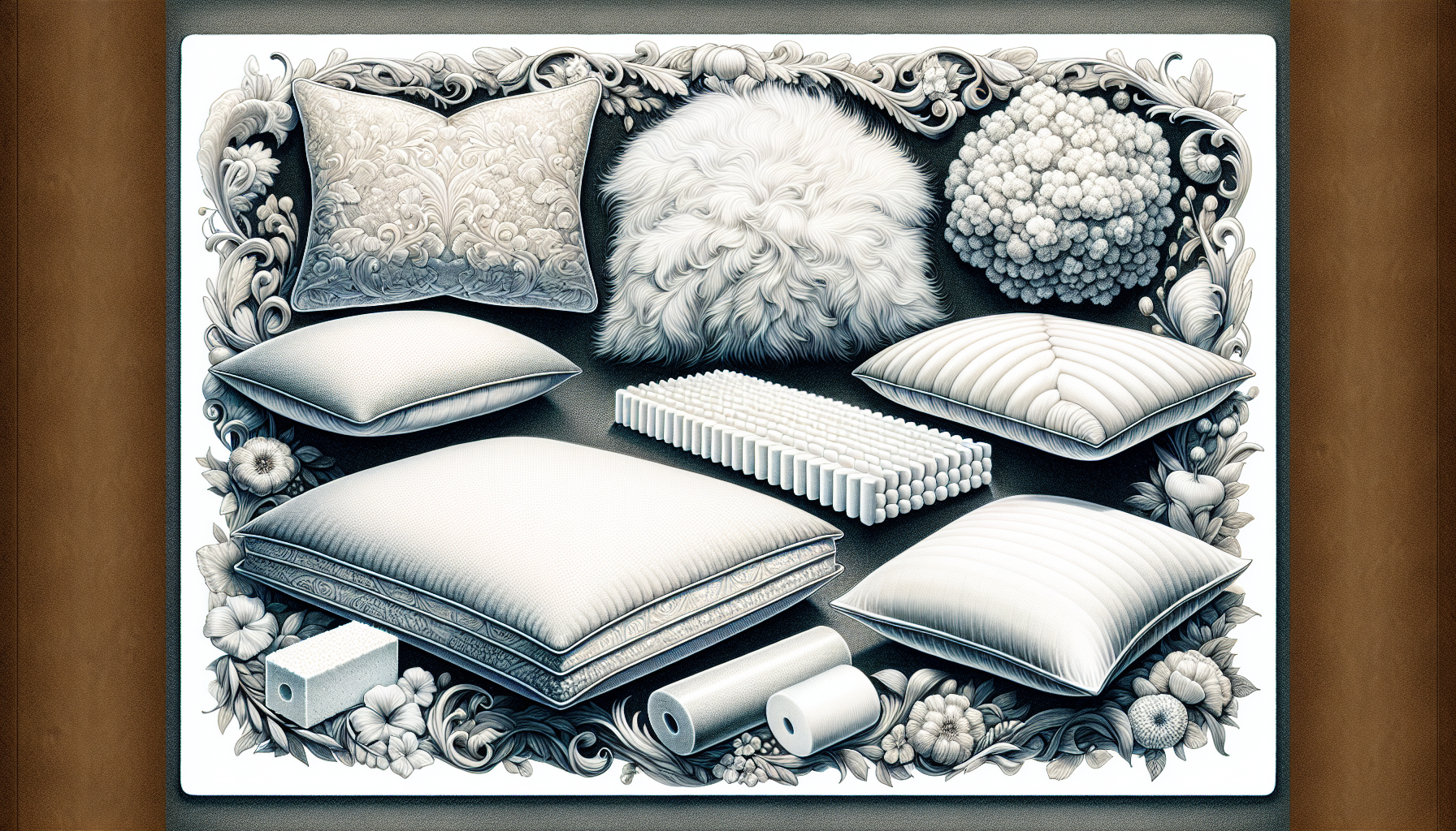 Variety of luxury hotel pillows