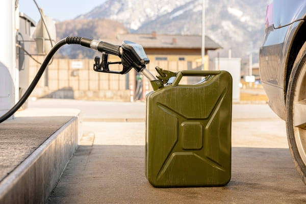 Refueling approved gasoline container