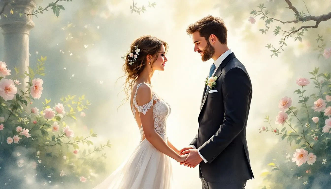 Wedding ceremony highlights showcasing the bride and groom during their vows.