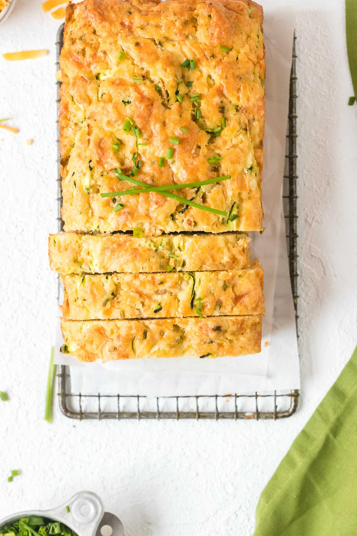 zucchini bread on a wire rack