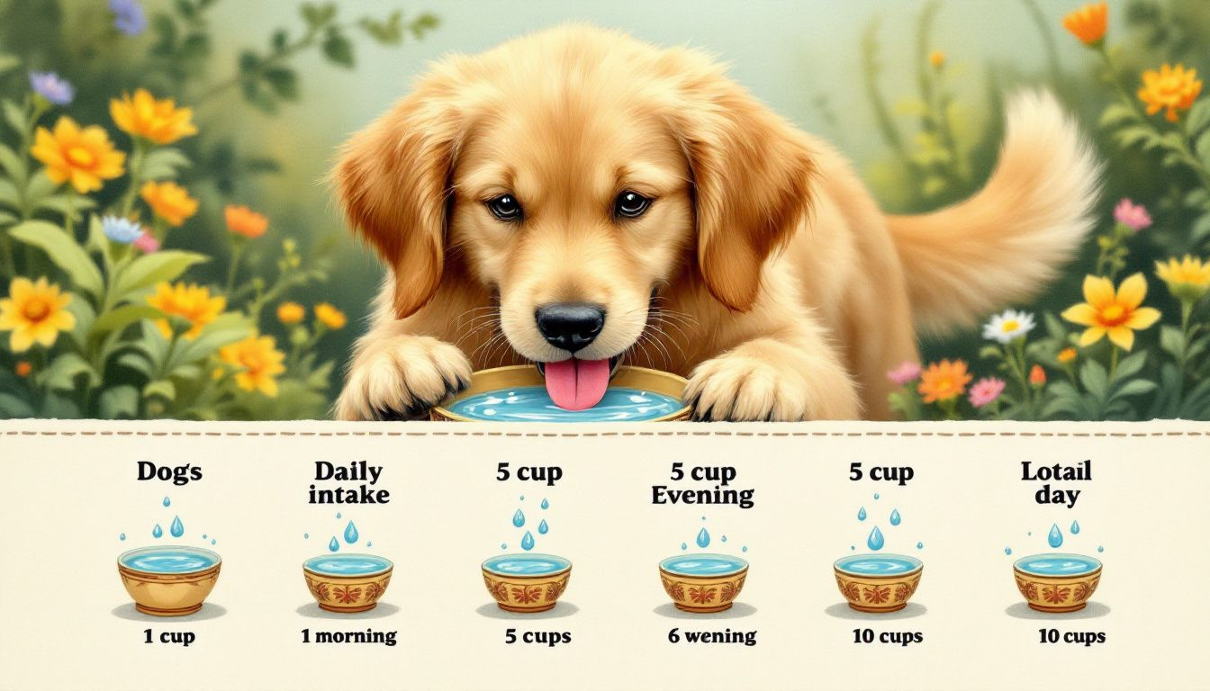 A dog drinking water from a bowl, illustrating how much water dogs should drink in a day.