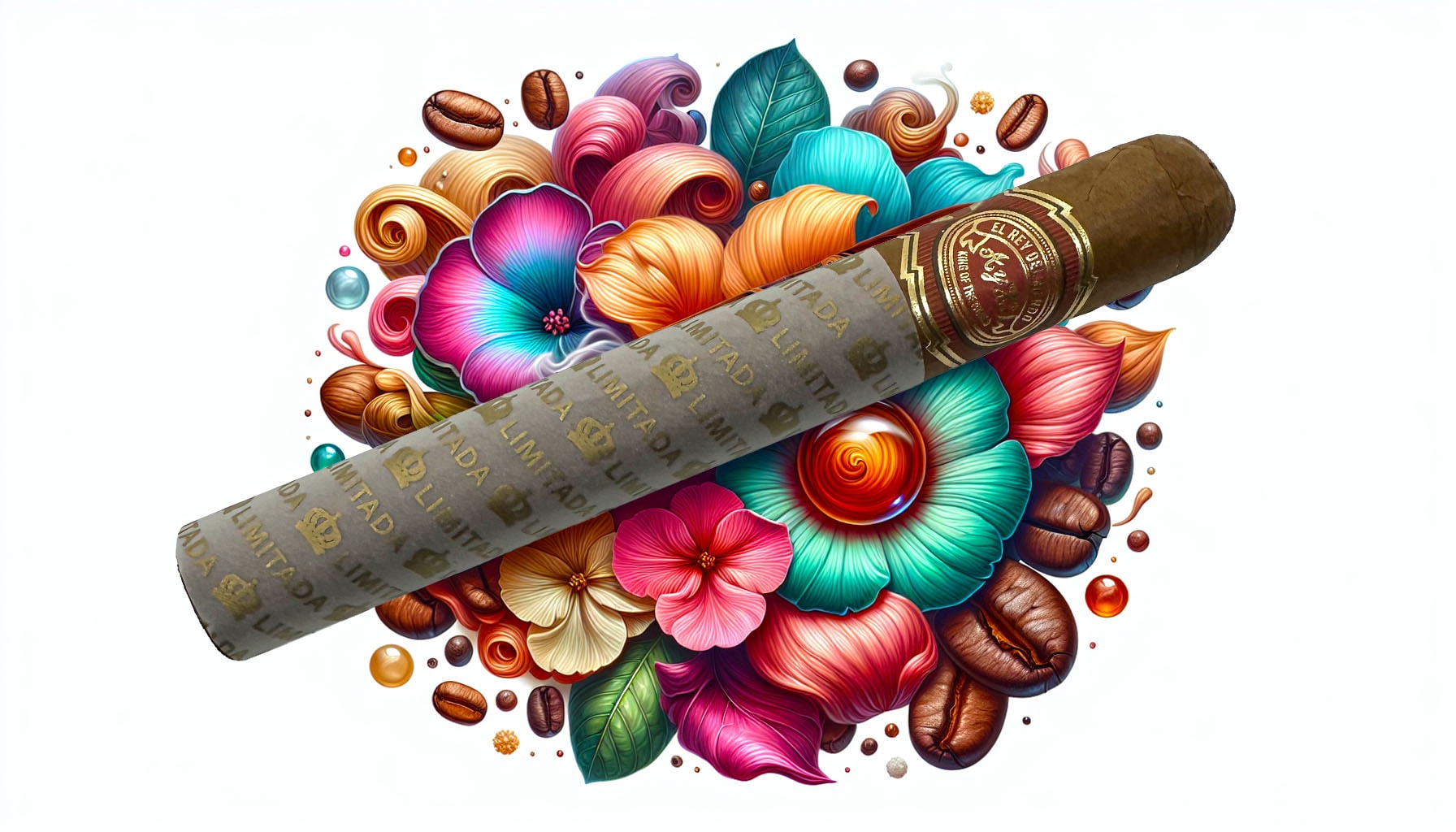 An illustration capturing the tasting notes of a premium cigar.