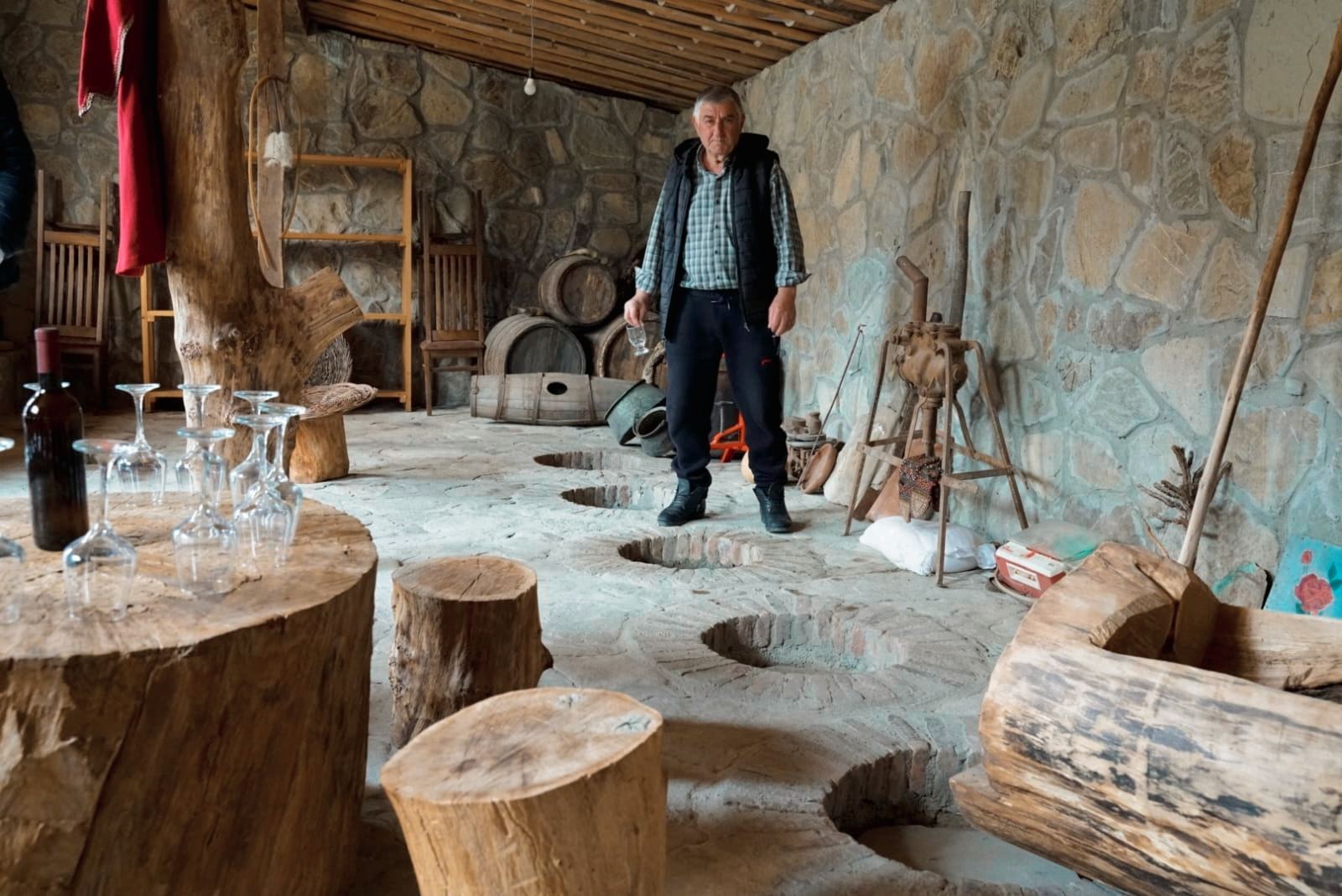 Traditional Georgian qvevri used for winemaking