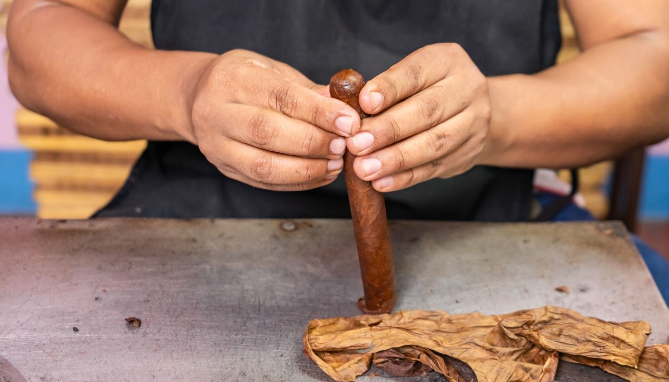 Artisans at work in the cigar-making process, crafting Fermin Perez cigars.