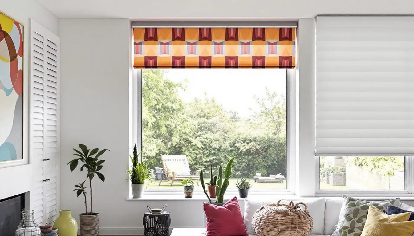 Aesthetic options for window treatments, featuring stylish blinds and shades in a modern interior.