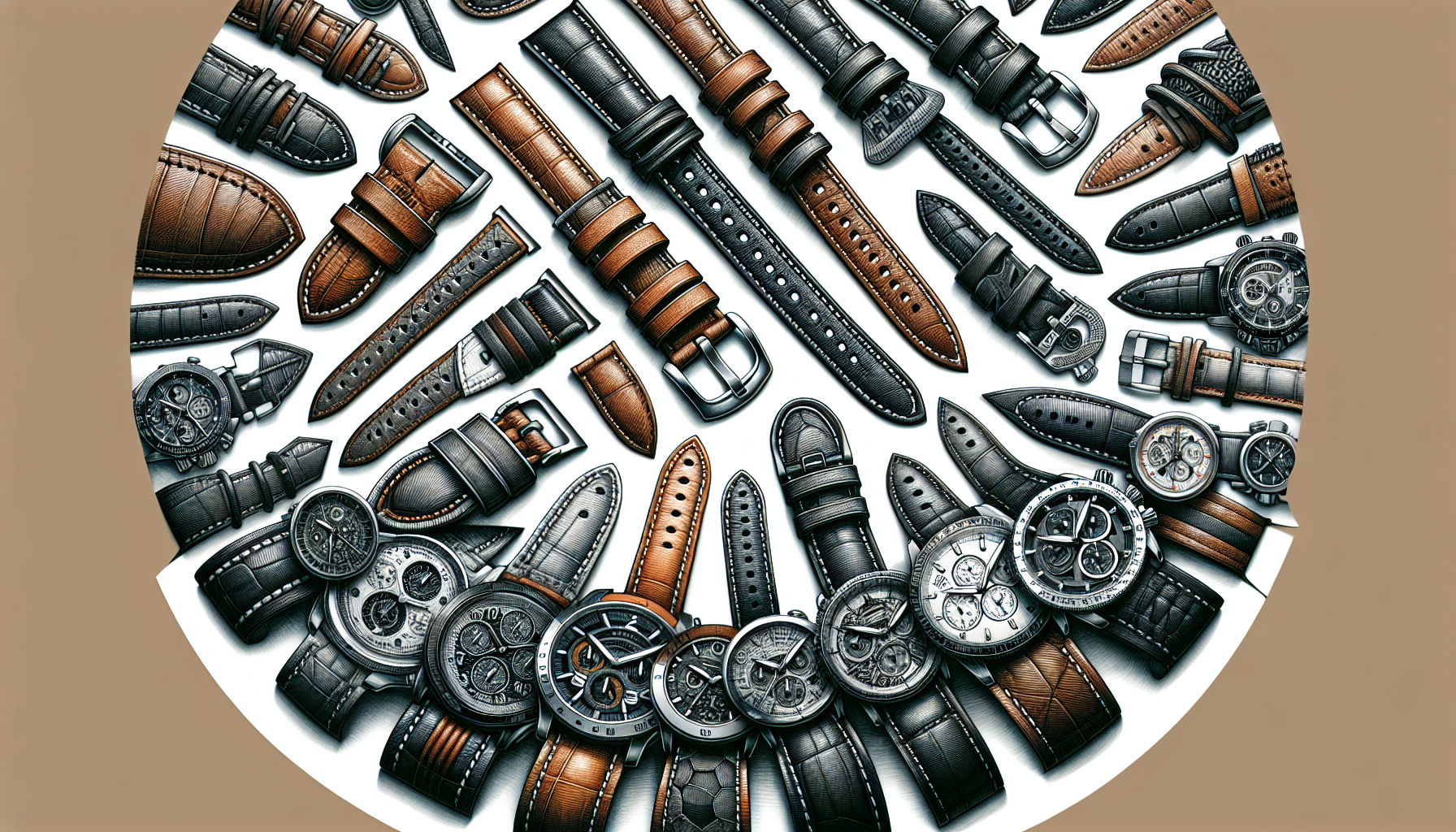 Customized leather straps for different watch brands