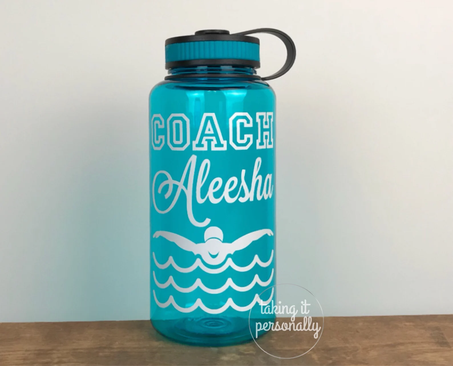 Don't forget Coach on your Senior Swim Night! This Water bottle from taking personally is a fun choice.