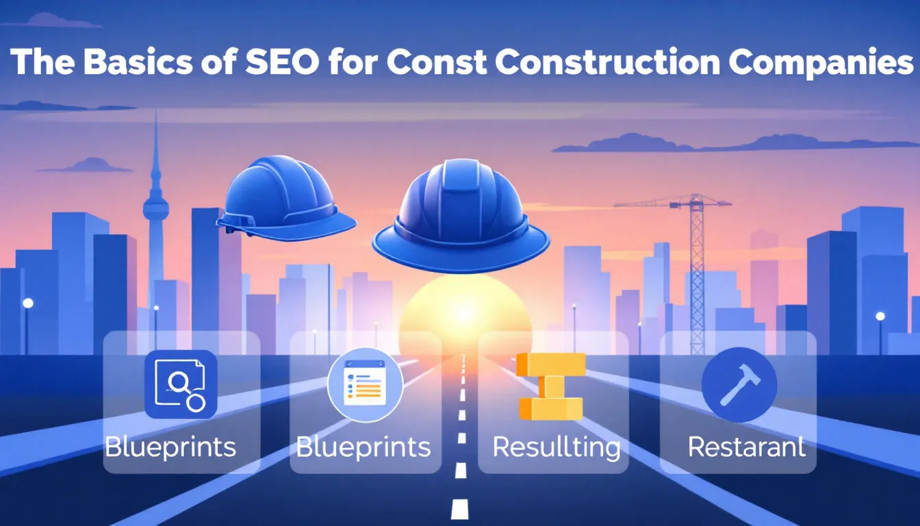 An infographic illustrating the basics of SEO for construction companies.