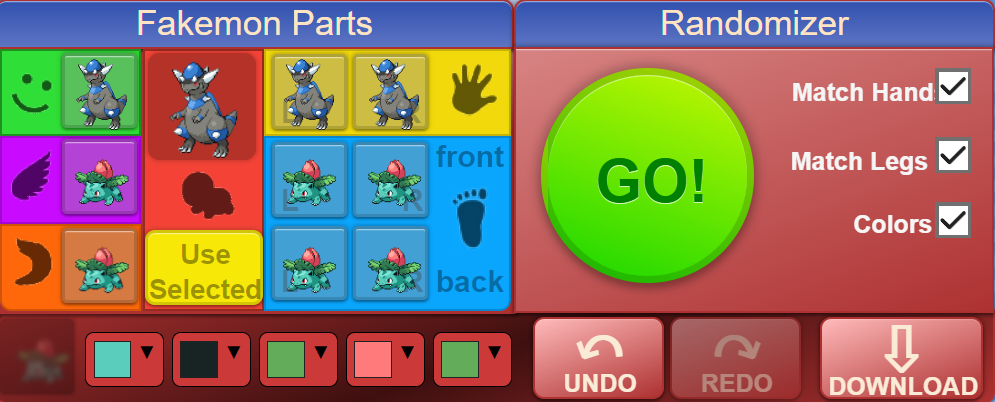 Unique parts for the pokemon, or randomizer.