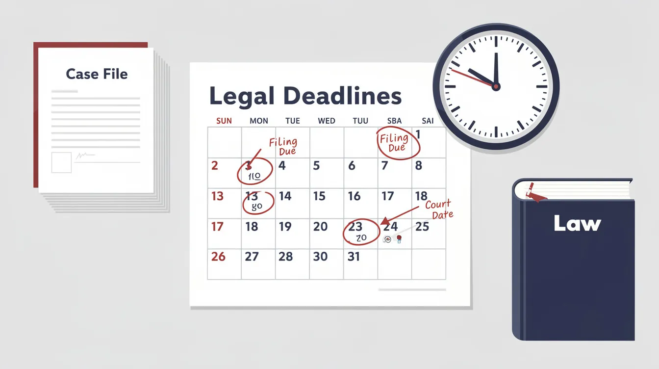 The image depicts a calendar and a clock, symbolizing crucial legal deadlines related to uninsured motorist claims and insurance processes following a car accident. This visual representation emphasizes the importance of timely action in dealing with uninsured or underinsured drivers under Colorado law.