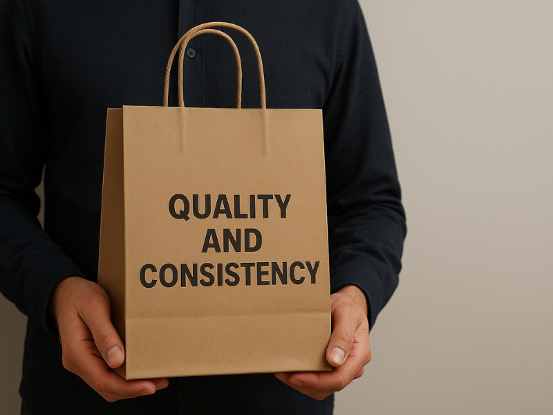 an illustration of quality and consitency of paper bags 