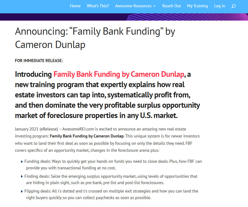 Family Bank Funding Review: Cameron Dunlap Legit? 37
