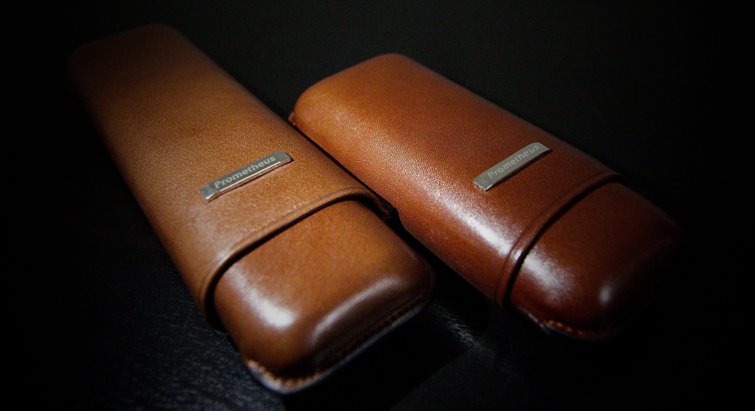 A stylish cigar case for carrying cigars by Prometheus