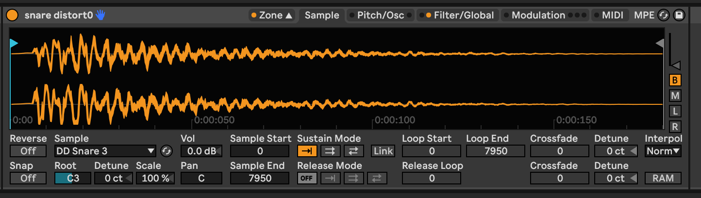 A sample with an early start time