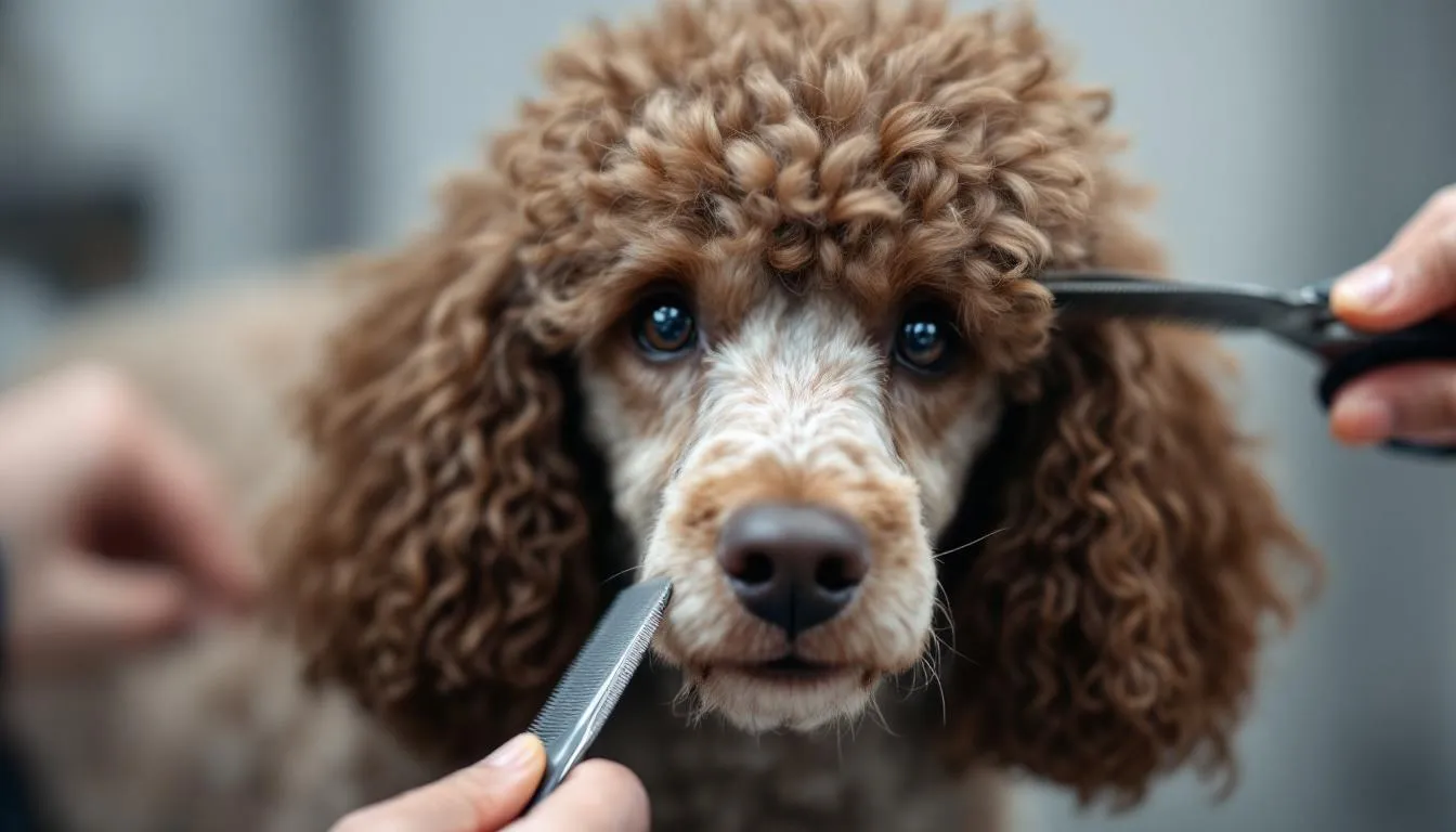 A close-up view of a Standard Poodle