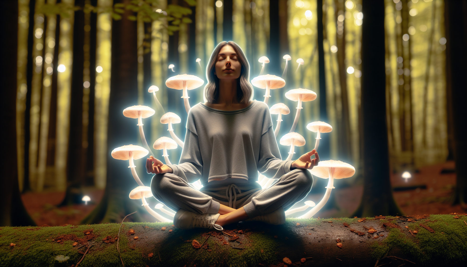 Illustration of person experiencing therapeutic benefits of psilocybin use