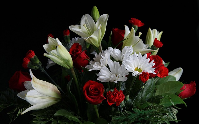 bouquet, flower arrangement, lilies