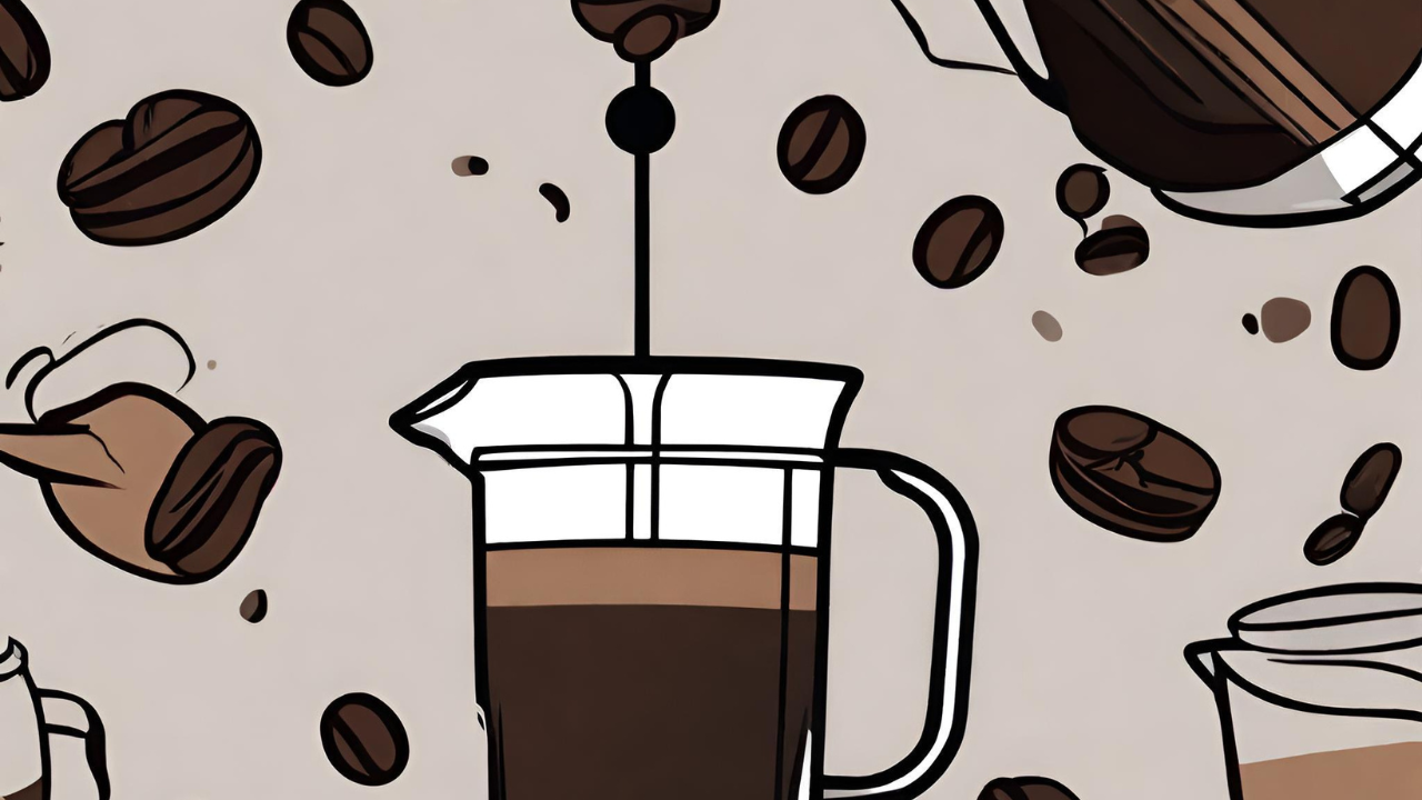A French press, a type of coffee brewing method