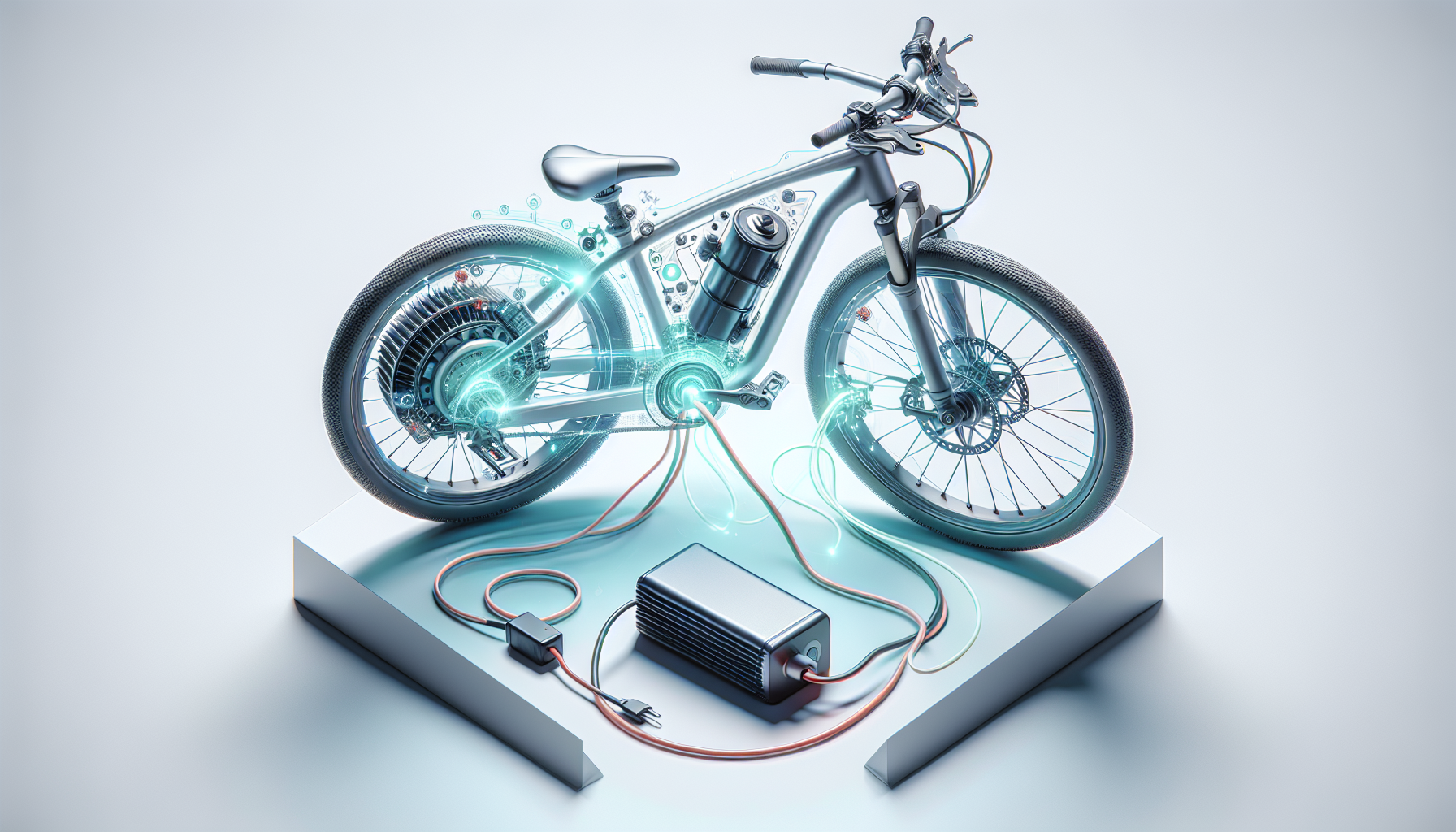 An illustration showing the anatomy of an electric bike