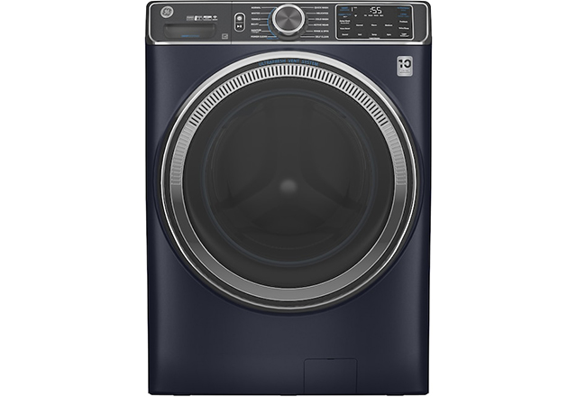 ge blue stacked washer dryer