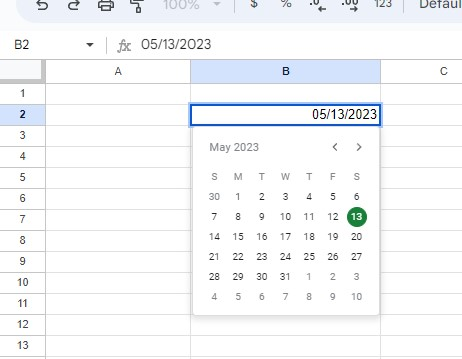 As you validate your date value, double-click your cell with the date value, and a date picker will appear.