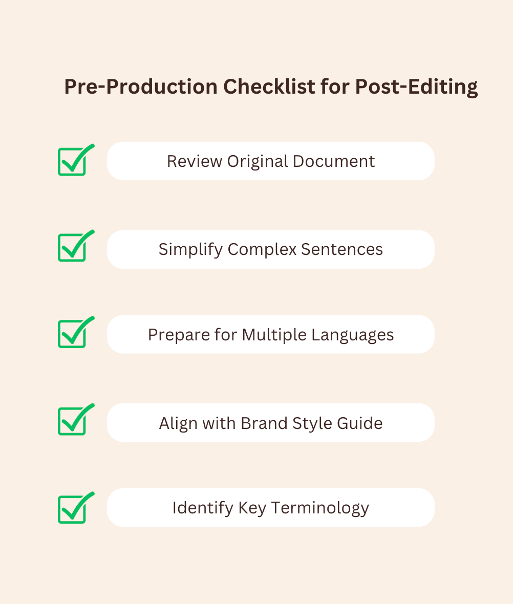 Pre-Production Checklist for Post-editing