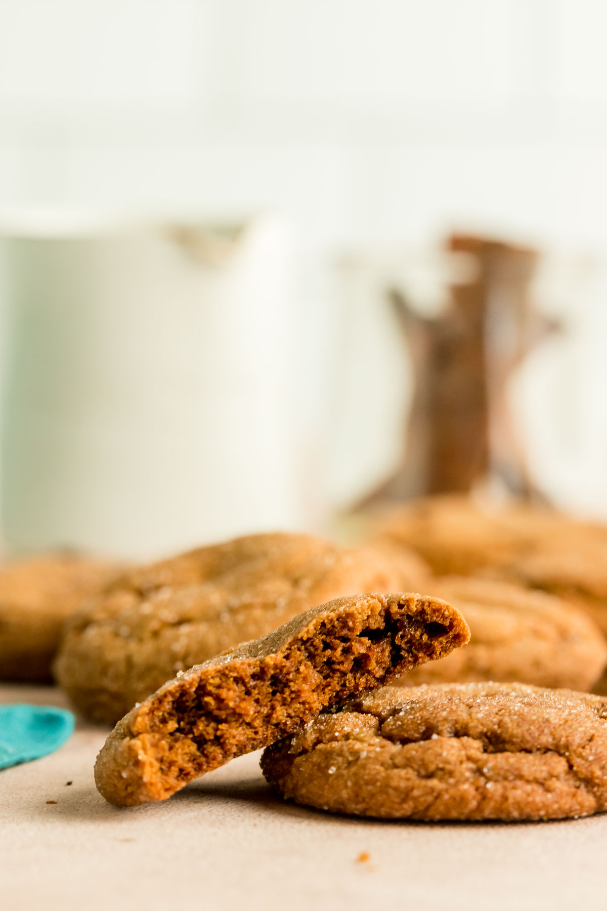 molasses cookie cut in half