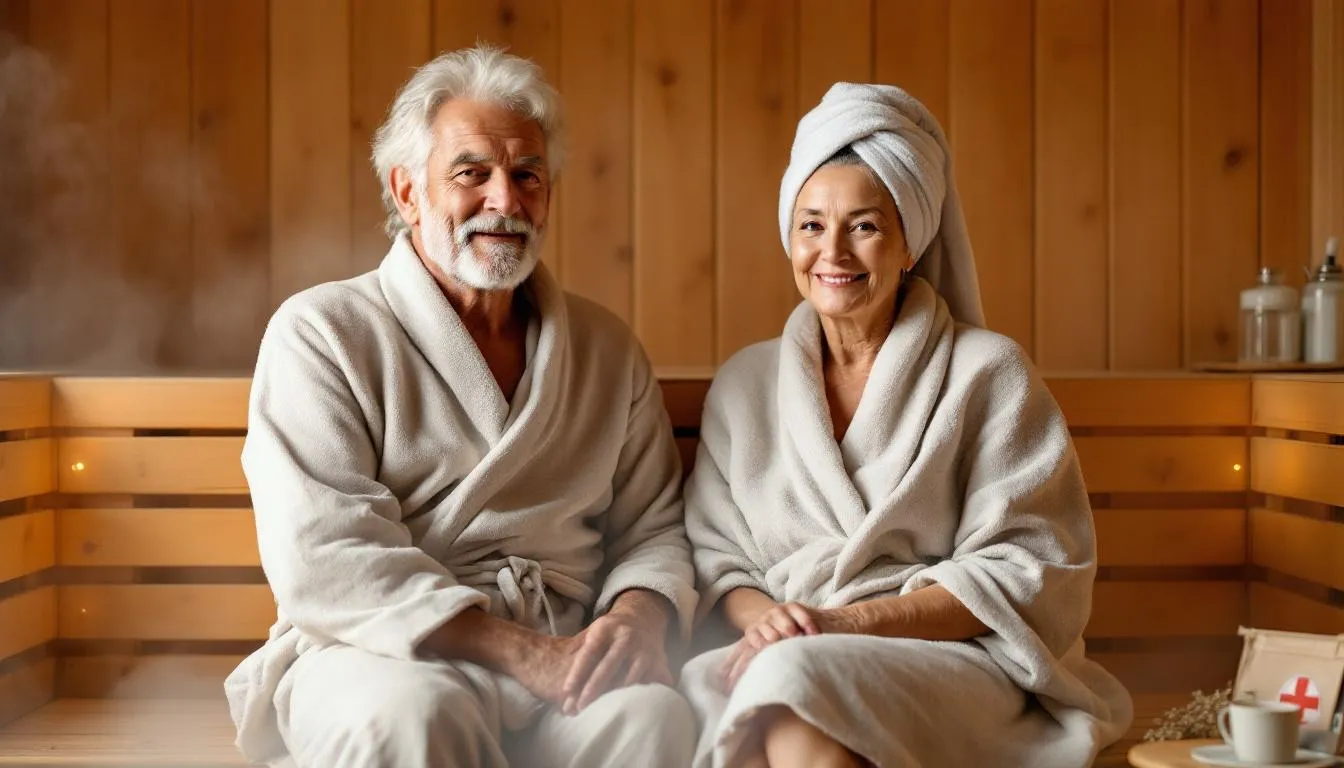 Special considerations for seniors with specific health conditions while using saunas.