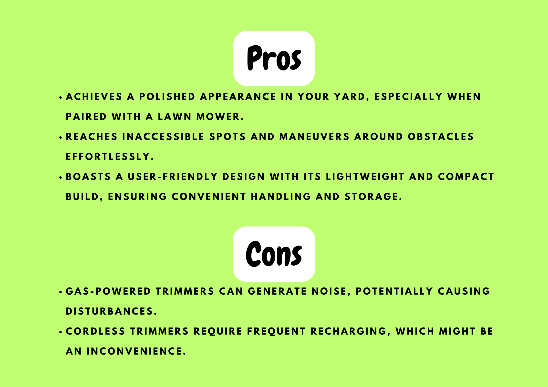 trimmer pros and cons