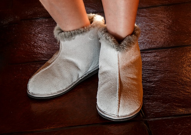 sheepskin slippers, slippers, footwear