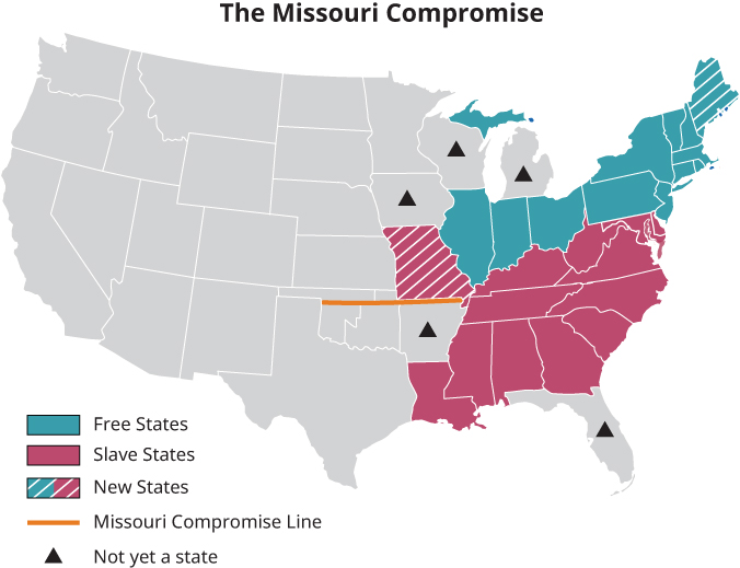 Missouri Compromise Map, Missouri, Maine, Henry Clay