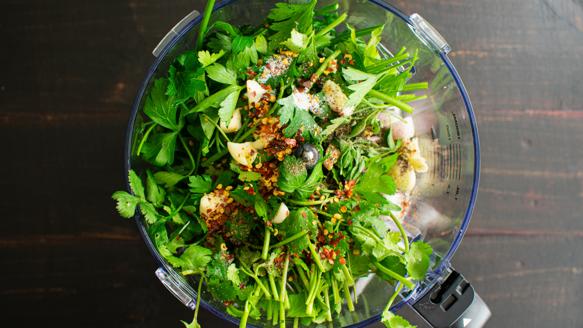 Make homemade cilantro in a food processor.