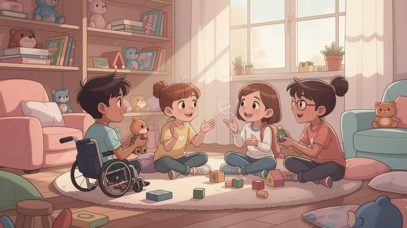 Mastering Consent Conversations: Setting the Tone for Respectful Play 2 - Consent Culture An engaging environment for consent conversations with kids, showcasing respectful play.