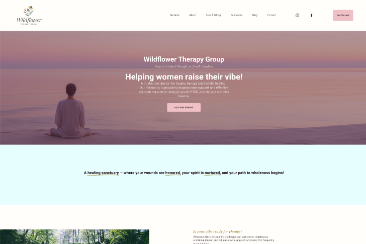 Therapy Website Design Page Homepage