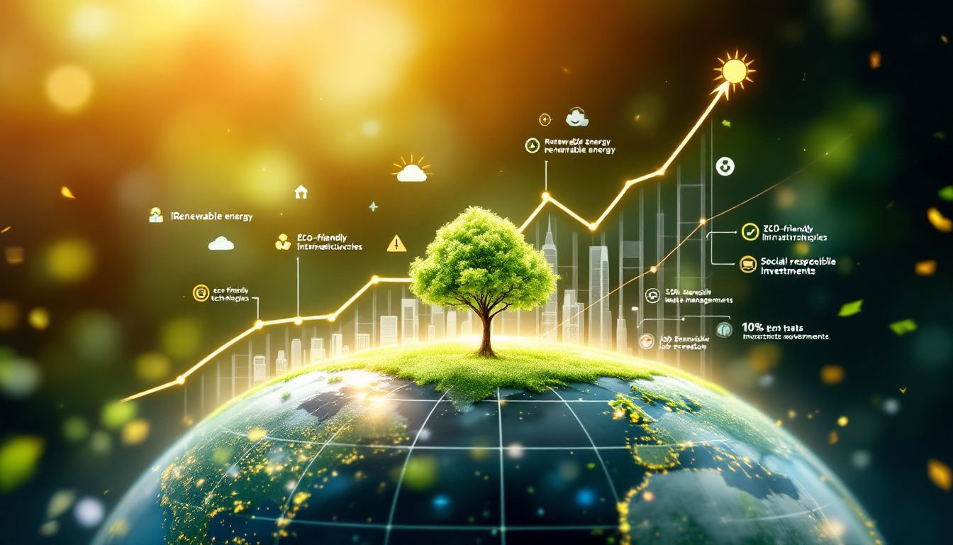 A forward-looking graphic depicting the future outlook for sustainable investing.