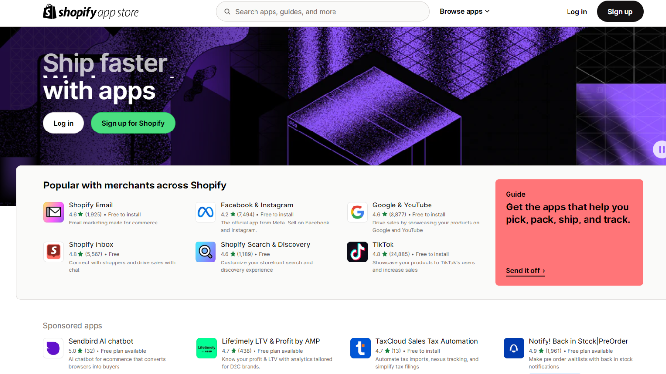 Shopify app store