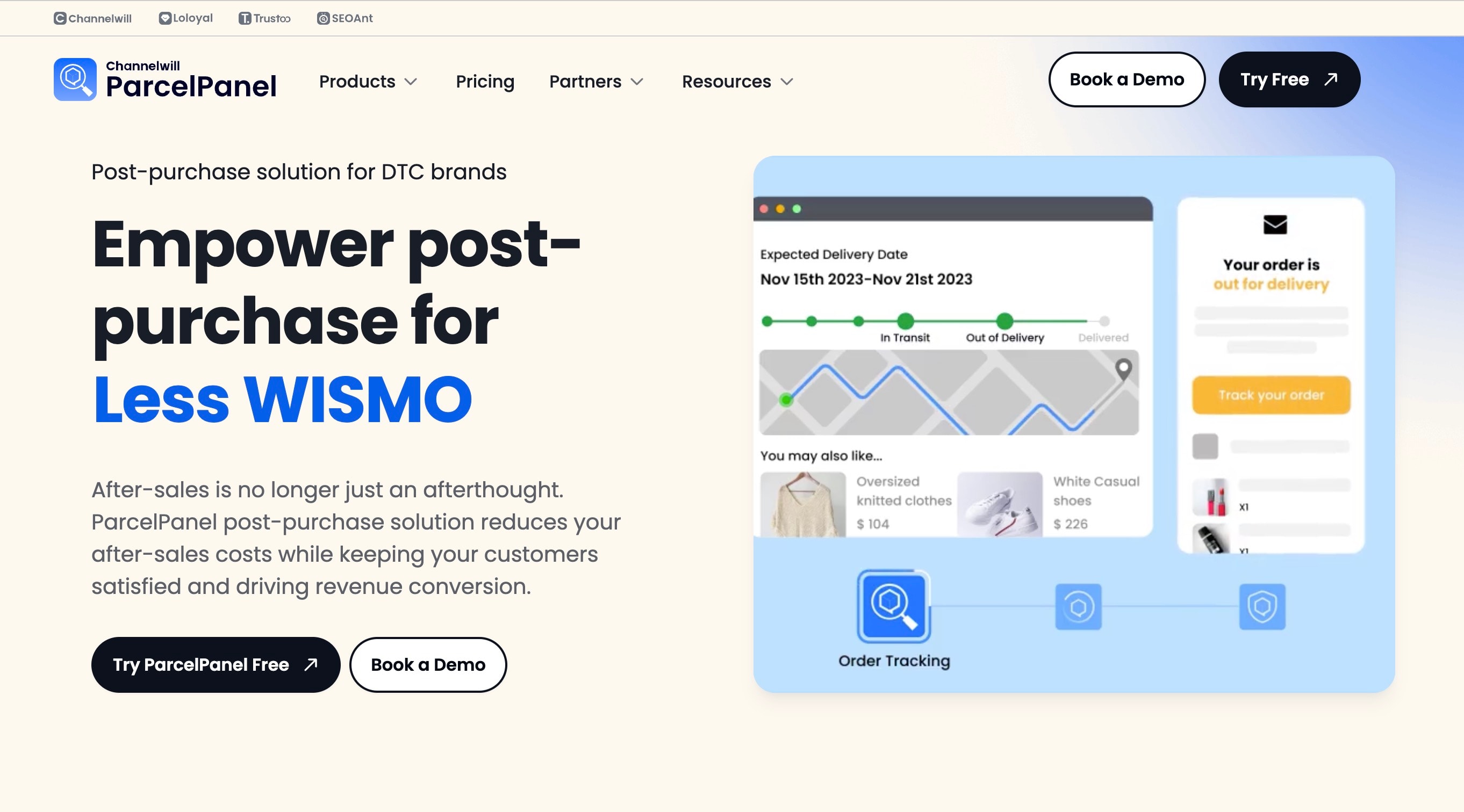 corso alternatives: parcelpanel homepage