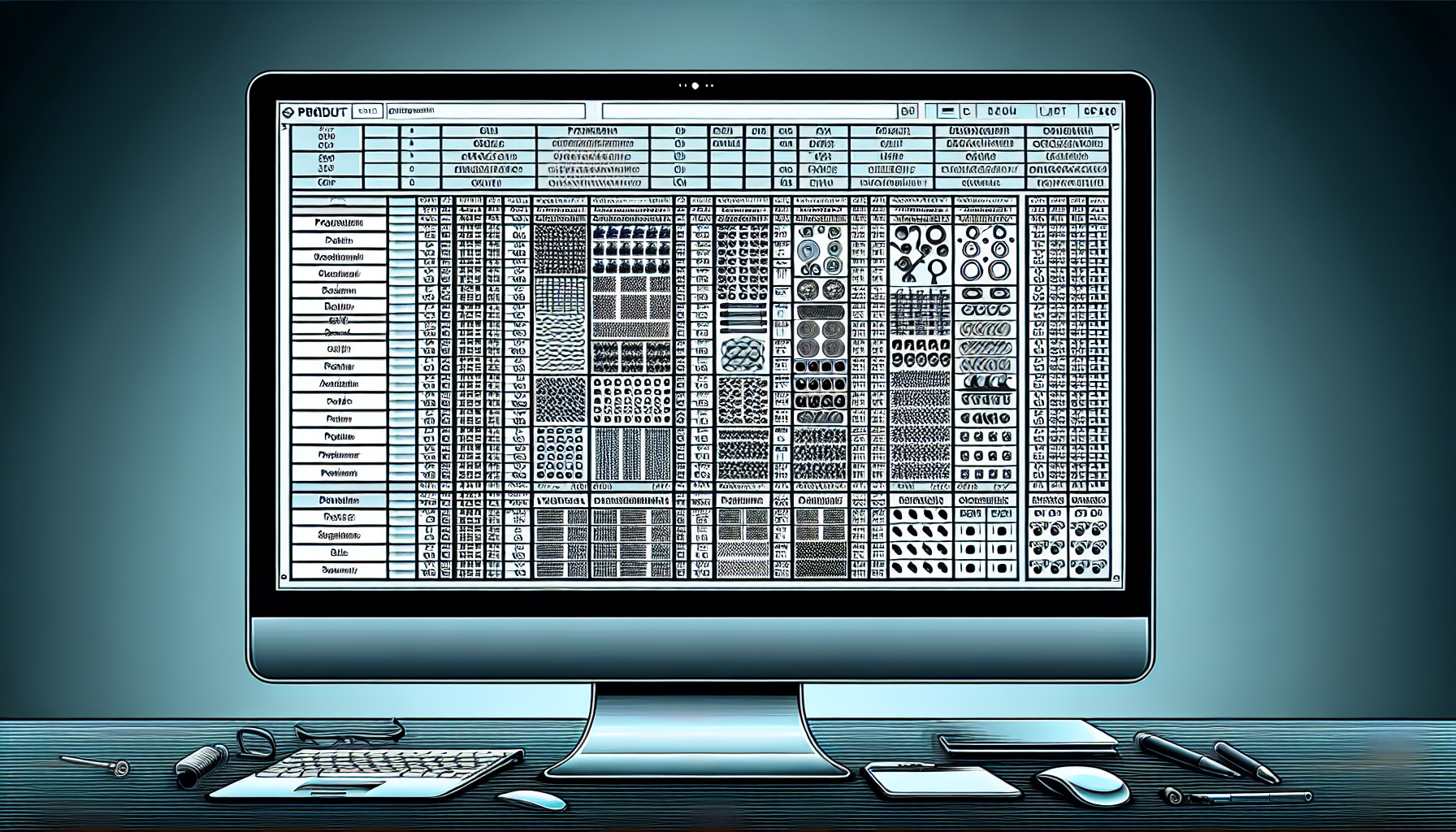 Illustration of an organized BOM template in an Excel spreadsheet