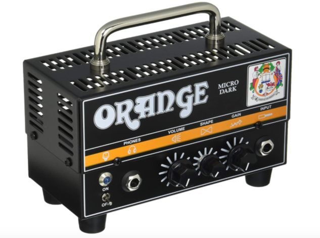 An Orange MicroDark amp on a white background.