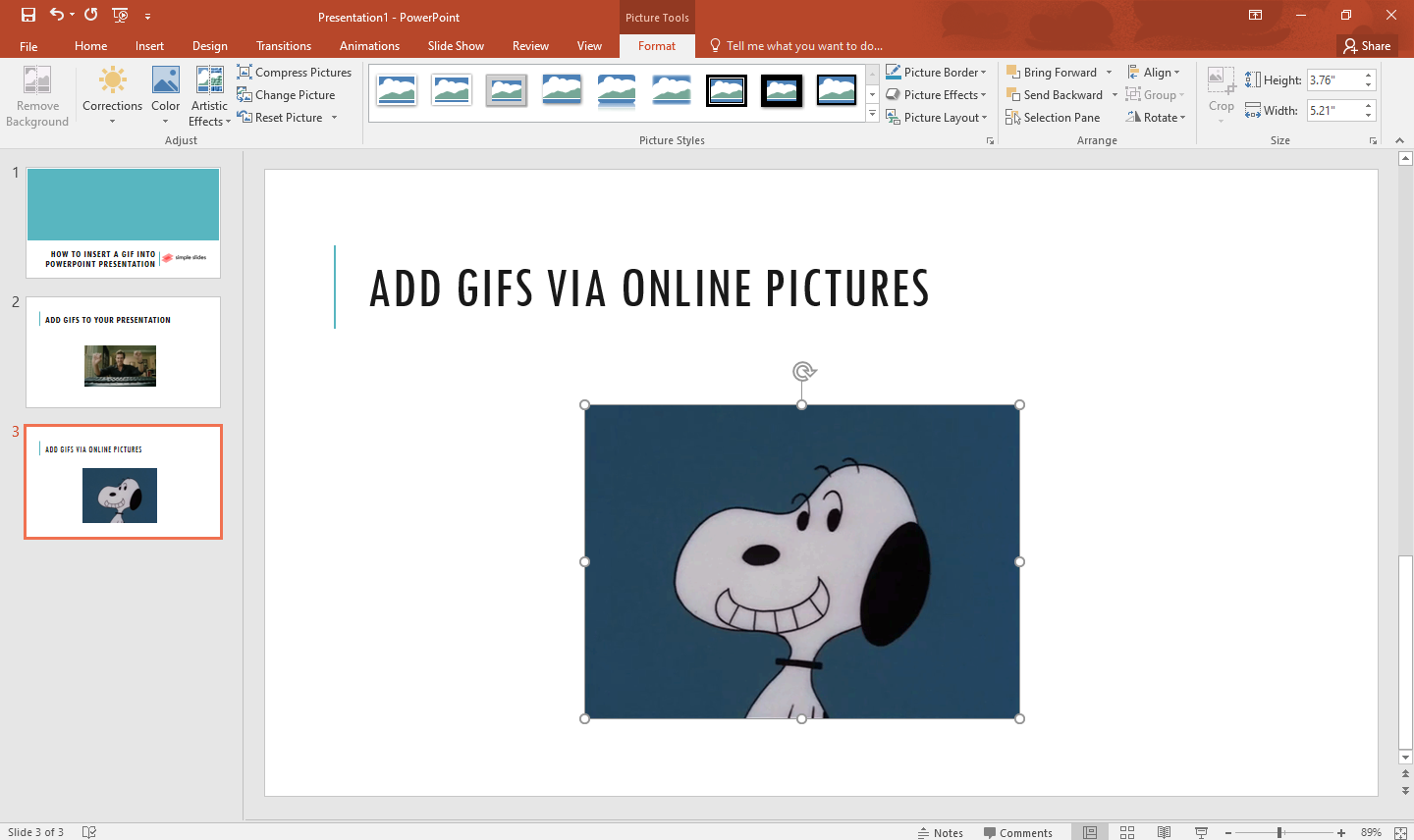 You already have GIF's animation to your slide.
