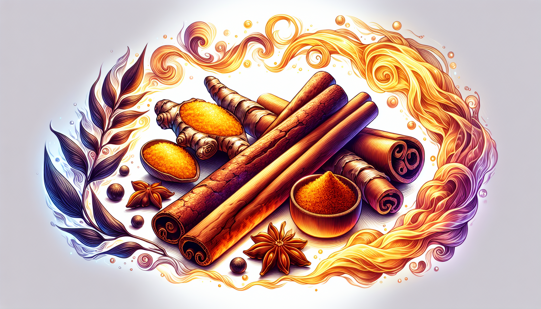 Illustration d'épices brûleuses de graisse