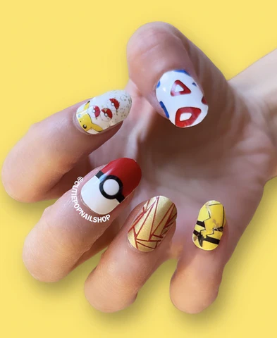 Pokemon themed manicure