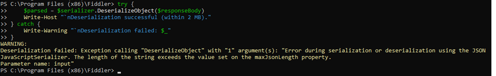Error during serialization or deserialization using the JSON JavaScriptSerializer. The Length of the string exceeds the value set on the MaxJsonLength Property.